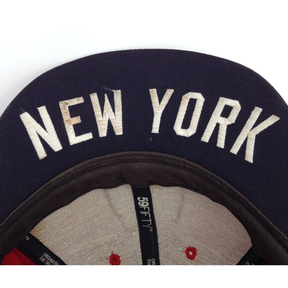 New York Yankees New Era 59Fifty Hat Cap Sz 7 1/4 Red 100% Wool Embroidered - Picture 9 of 11
